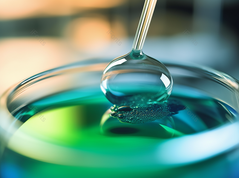 绿色的液体中玻璃吸管的透明的水汽泡在实验室的培养皿,高清,摄影图,摄影图片,图片大全,摄影图免费下载